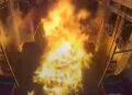 Imágenes de CCTV de un fuego en un carro de metro de Seúl.