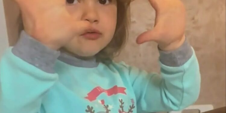 Foto de Alyna Petryv, una niña de tres años.