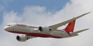 Air India Flight en vuelo.