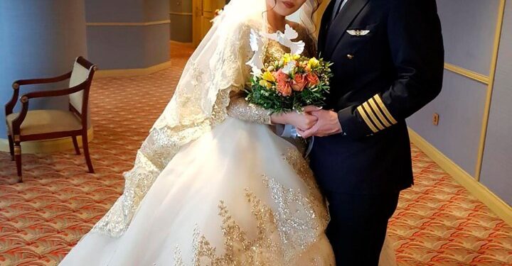 Foto de boda de Mohamed Barakat y Madina Abdullayeva.