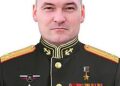 Retrato de Gen Gen Mikhail Gudkov con uniforme militar.