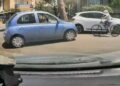 Imágenes de DashCam de una colisión de bicicletas.