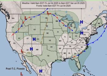 Lluvia, se espera que las tormentas eléctricas disminuyan el cuatro de julio para partes del Golfo