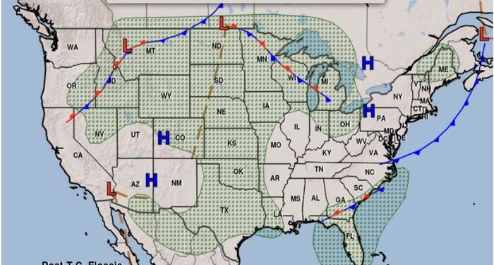 Lluvia, se espera que las tormentas eléctricas disminuyan el cuatro de julio para partes del Golfo
