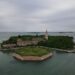 Vista aérea de la isla de Poveglia, Italia.