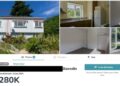Collage de fotos que muestran una casa en venta en Dunedin, Nueva Zelanda.