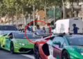 El video todavía muestra a un ladrón robando un reloj de un hombre en un Lamborghini en un semáforo.