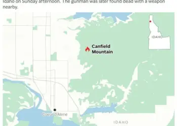 Dos bomberos murieron y otro resultaron gravemente heridos después de que fueron emboscados y disparados mientras respondían a un incendio forestal cerca de Coeur d'Alene, Idaho. (Incrustación digital AP)