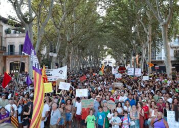 Gran demostración antiturismo en Palma de Mallorca.