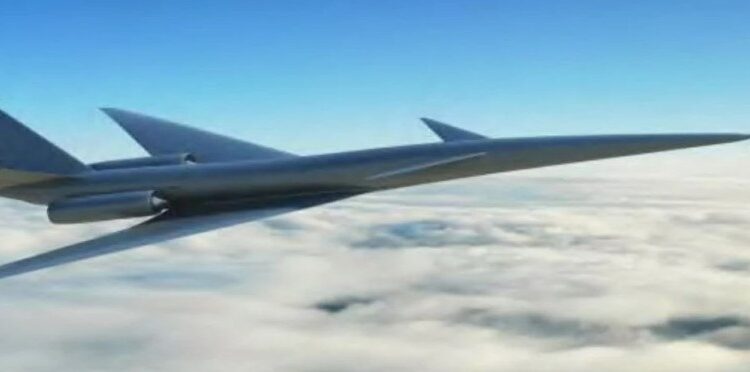 Ilustración del avión supersónico Comac C949 de China.