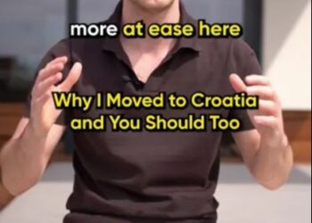 Hombre explicando por qué se mudó a Croacia.