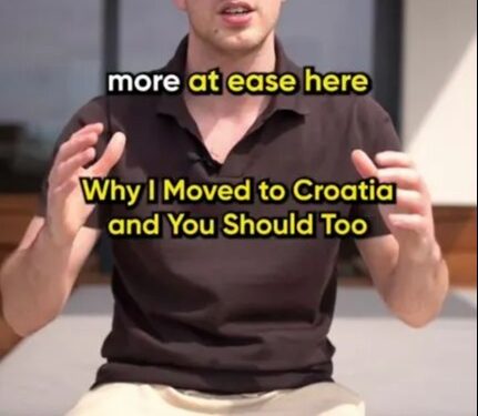 Hombre explicando por qué se mudó a Croacia.