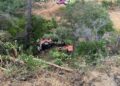 Escena de accidentes de campos de bomberos con dos muertes y tres heridas graves.