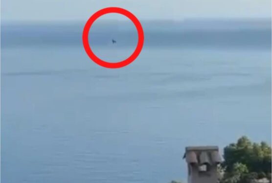 Restos de aviones en el mar.