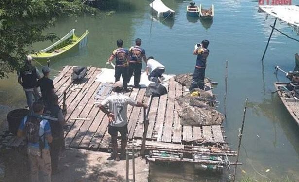 Cuerpo de una mujer recuperado de un cuerpo de agua.