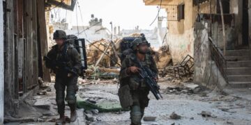 Soldados israelíes en Gaza.