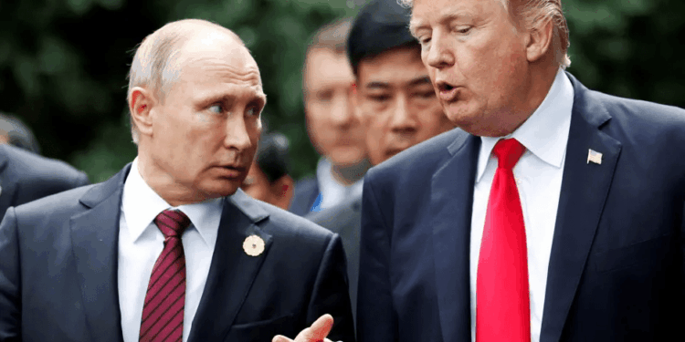 Vladimir Putin y Donald Trump en conversación.
