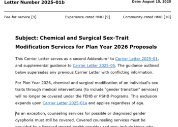 La nota administradora de Trump prohíbe los planes de salud federales al cubrir la atención que afirma el género