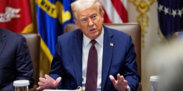 Donald Trump en una reunión del gabinete.