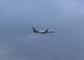 Boeing 757 avión en vuelo.