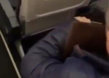 Persona en avión con un libro.