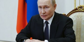 Vladimir Putin en una reunión del Consejo de Seguridad.