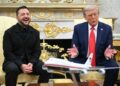 Volodymyr Zelensky y Donald Trump en una reunión.
