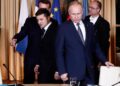 Zelensky y Putin en una reunión en París.