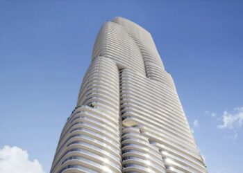 Representación de la torre residencial alta de Benidorm.