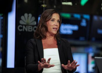 Corie Barry, CEO de Best Buy, en una entrevista de CNBC en el NYSE.