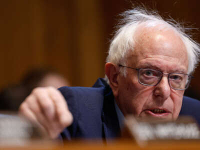 El senador Bernie Sanders habla durante una audiencia del Comité de Medio Ambiente y Obras Públicas del Senado sobre Capitol Hill en Washington, DC, el 16 de enero de 2025.