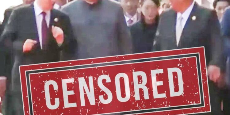 Imagen censurada de Vladimir Putin, Xi Jinping y Kim Jong-un.