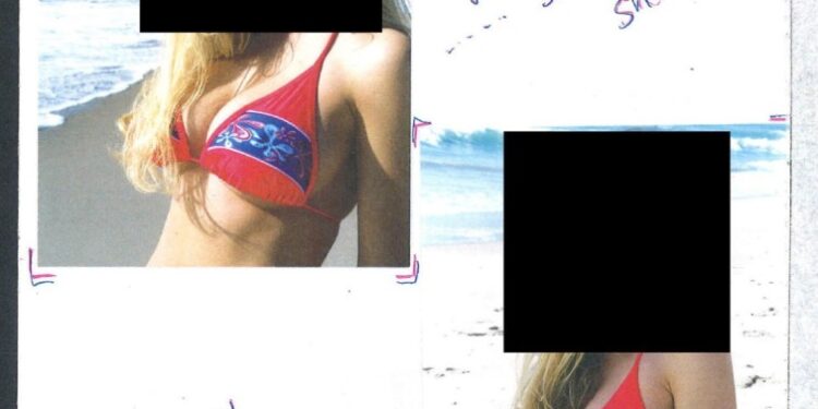 Collage de fotos de un libro de cumpleaños número 50; Las caras están redactadas.