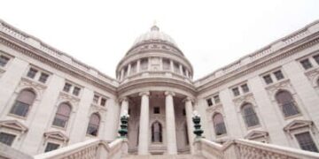 El Capitolio del Estado en Madison, Wisconsin.