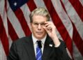 El Secretario del Tesoro, Scott Bessent, asiste a una conferencia de prensa en Estocolmo, Suecia, el 29 de julio de 2025. (Agencia de noticias Magnus Lejhall/TT/Via Reuters)