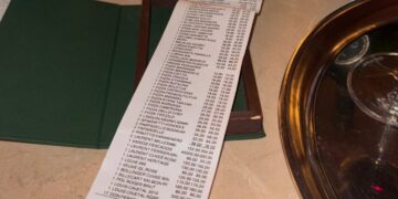 La costosa factura de restaurante por un total de € 63237.90.