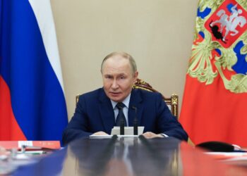 El presidente ruso, Vladimir Putin, preside una reunión del Consejo de Seguridad.