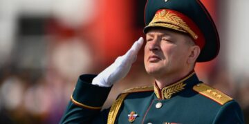 Coronel General Alexander Lapin Salutando.