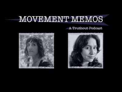 Movement Motos, un podcast de Truterout - Imagen de banner con el invitado Astra Taylor y la presentadora Kelly Hayes