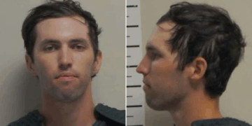 Tyler Robinson en un par de fotos de fotos, mostrando su retrato y perfil. Tiene cabello castaño, ojos color avellana y un afeitado limpio