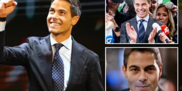 Un collage de imágenes que contiene 3 imágenes, la imagen 1 muestra las elecciones de los Países Bajos, la imagen 2 muestra a Rob Jetten asiste a la reunión de la facción D66 después de las elecciones holandesas - 30 de octubre de 2025, la imagen 3 muestra los PAÍSES BAJOS-POLÍTICA-VOTO