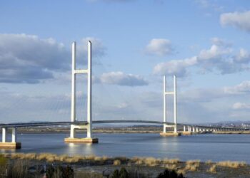 El nuevo puente sobre el río Yalu que une Dandong, China y Sinuiju, Corea del Norte.