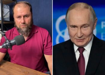 Un collage de imágenes que contiene 2 imágenes, la imagen 1 muestra a Abakar Abakarov, la imagen 2 muestra RUSIA-ECONOMÍA-ENERGÍA