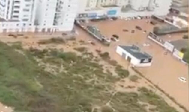 Vista aérea de las inundaciones severas en Ibiza.