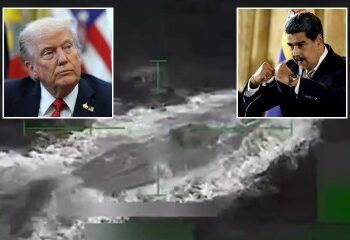 Momento coronado Donald Trump arroja lodo marrón sobre la multitud desde un avión mientras se burla de los manifestantes de 'No Kings' con un video de inteligencia artificial