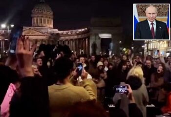 Momento impactante: una 'turba de inmigrantes' armada con palas y barras de hierro arrasa las calles de Moscú, la capital de Putin