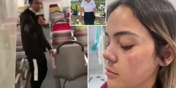 Un collage de imágenes que contiene 3 imágenes. La imagen 1 muestra a un hombre con un chándal negro y un sombrero, apuntando hacia adelante en un vagón de tren con asientos coloridos. La imagen 2 muestra NINTCHDBPICT001033262451, la imagen 3 muestra NINTCHDBPICT001033262450.