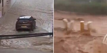 Un video impactante muestra una inundación que deja un rastro de destrucción mientras el destino vacacional británico Granada es azotado por una tormenta repentina