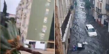 Vídeos de terror muestran inundaciones en alerta roja en España con conductores atrapados en coches