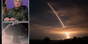 Demostración de fuerza que dejará a Putin y Xi temblando mientras las fotografías 'revelan el nuevo misil nuclear de Trump' en vuelo de prueba